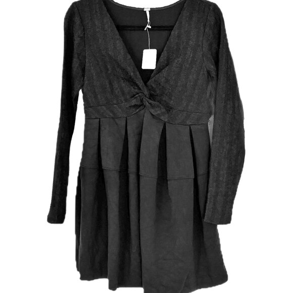 Free People Vida Mini Dress Womens Size M Fit & Flare Long Sleeve Black NWT - Picture 7 of 11